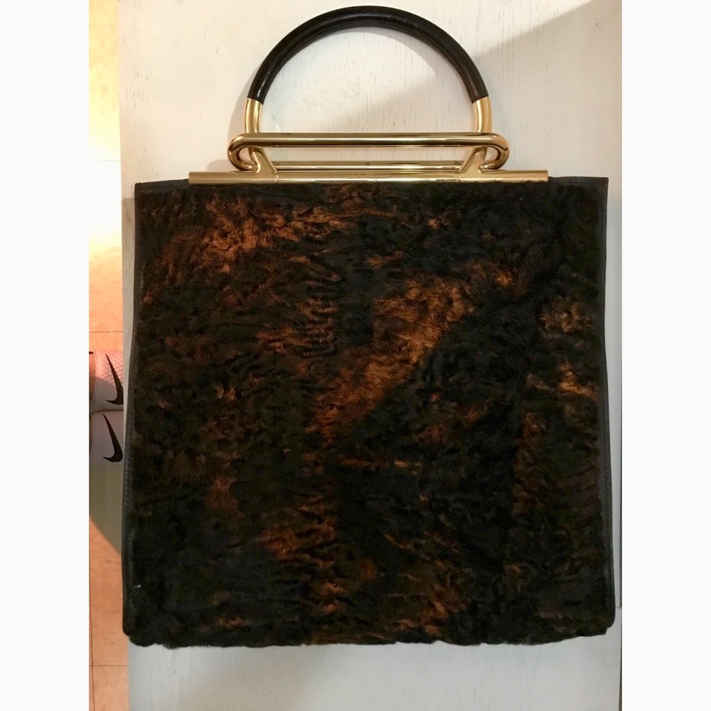 Salvatore Ferragamo Real Fur Purse RARE